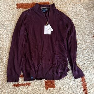 Mizzen+Main Men's Purple Quarter Zip Up Sweater Size XL Brand New With Tags